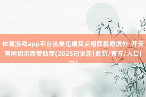 体育游戏app平台该类违规窝点相同躲避境外-开云官网切尔西赞助商(2025已更新(最新/官方/入口)