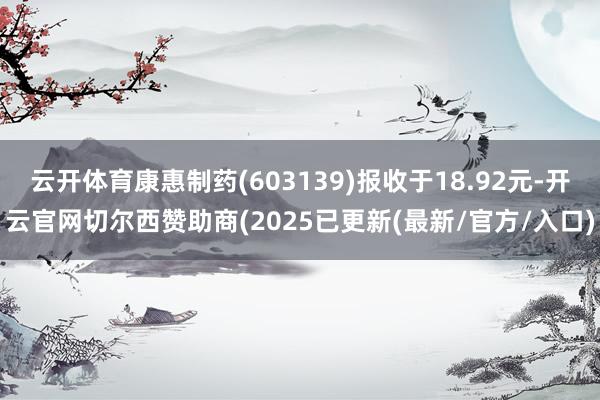 云开体育康惠制药(603139)报收于18.92元-开云官网切尔西赞助商(2025已更新(最新/官方/入口)