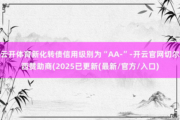 云开体育新化转债信用级别为“AA-”-开云官网切尔西赞助商(2025已更新(最新/官方/入口)