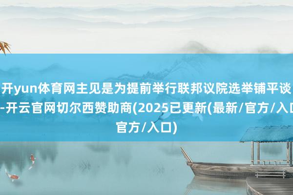 开yun体育网主见是为提前举行联邦议院选举铺平谈路-开云官网切尔西赞助商(2025已更新(最新/官方/入口)